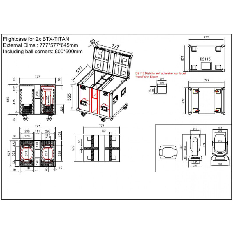 JB Systems CASE FOR 2x BTX-TITAN  B03251 - 2