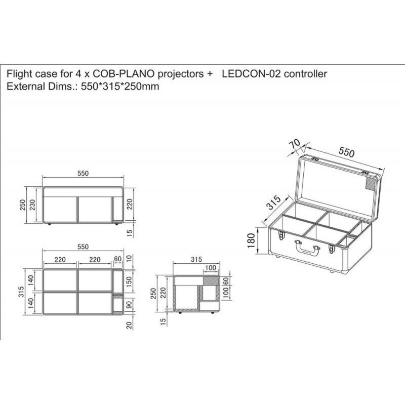 JB Systems CASE for 4x COB-PLANO  B03252 - 2
