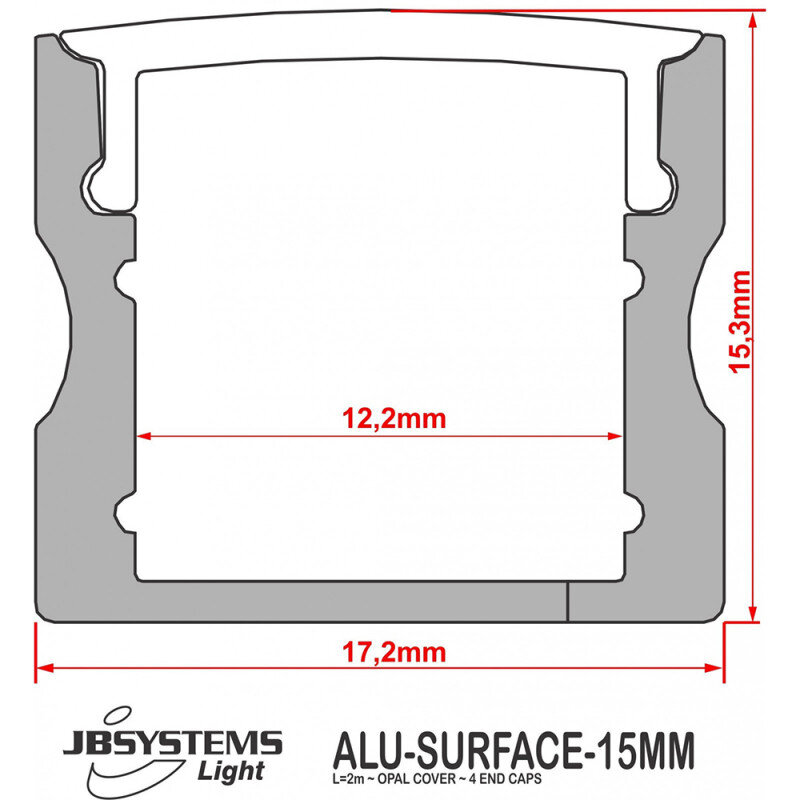 JB Systems ALU-SURFACE-15MM (2M)  B05374 - 1