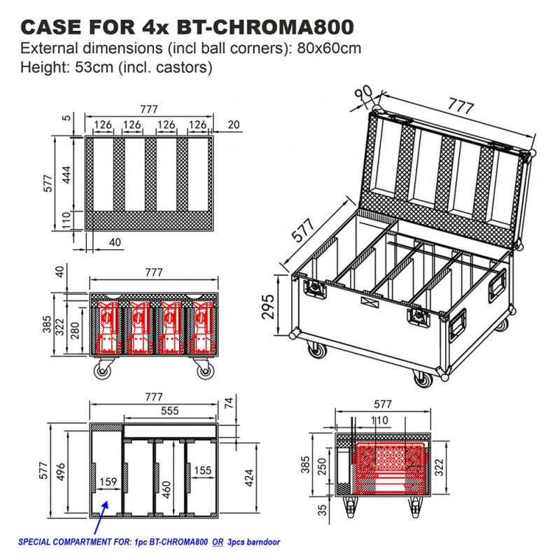 Briteq CASE FOR 4 x BT-CHROMA800  B03303 - 1