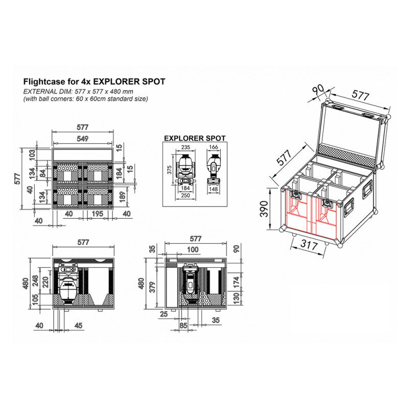 JV Case CASE FOR 4x EXPLORER SPOT B03304 - 3