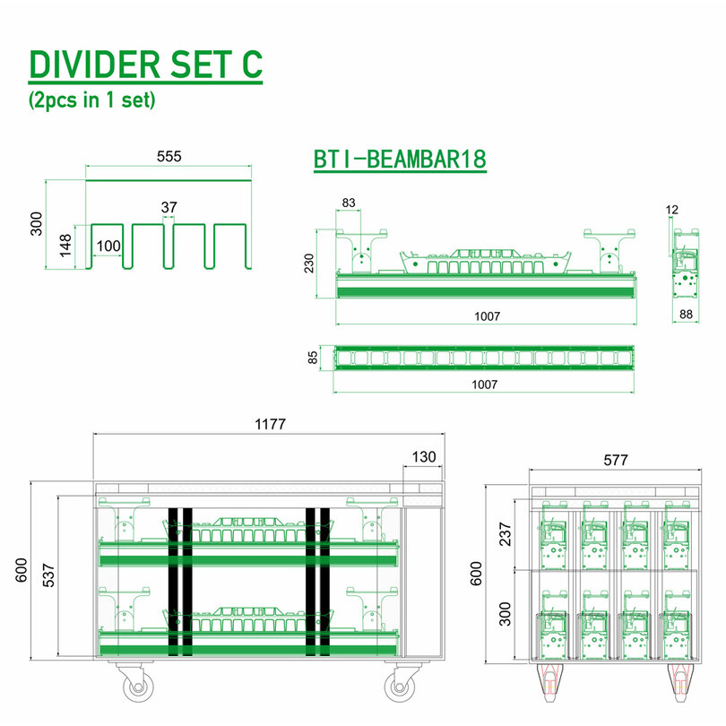 JV Case LIGHT BARS 1 - DIVIDER SET C B03312 - 2