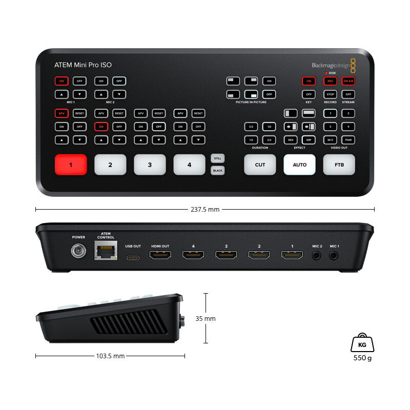 Blackmagic Design ATEM Mini Pro ISO SWATEMMINIBPRISO - 3