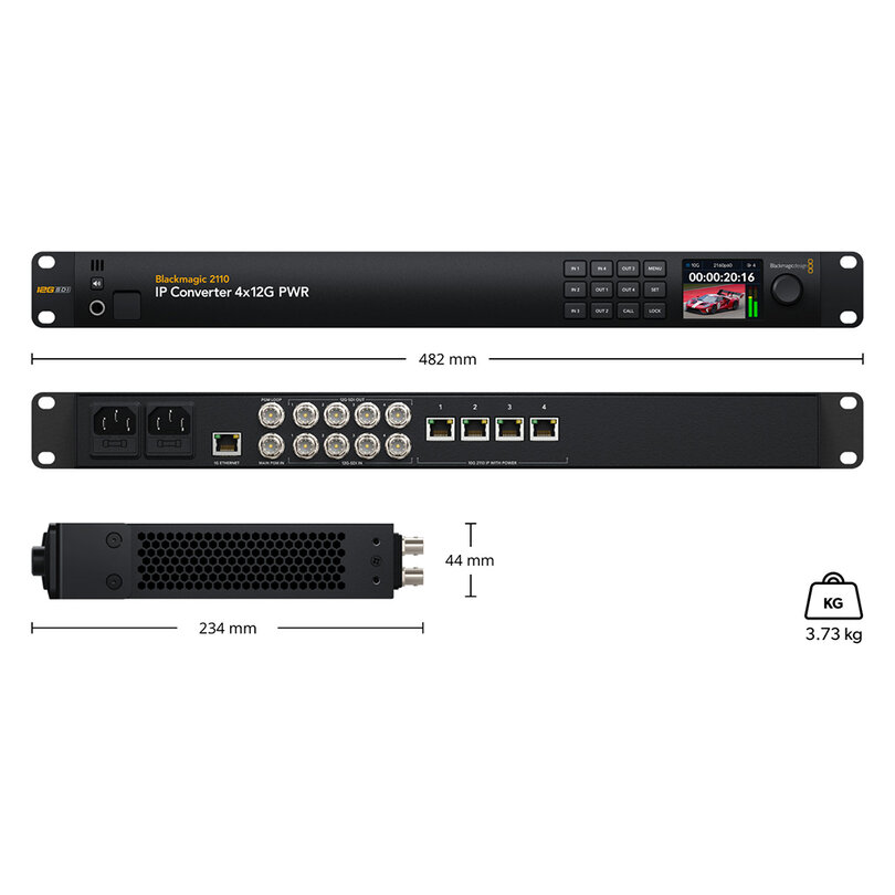 Blackmagic Design Blackmagic 2110 IP Converter 4x12G PWR CONVNVIPB4/12GPWR - 4