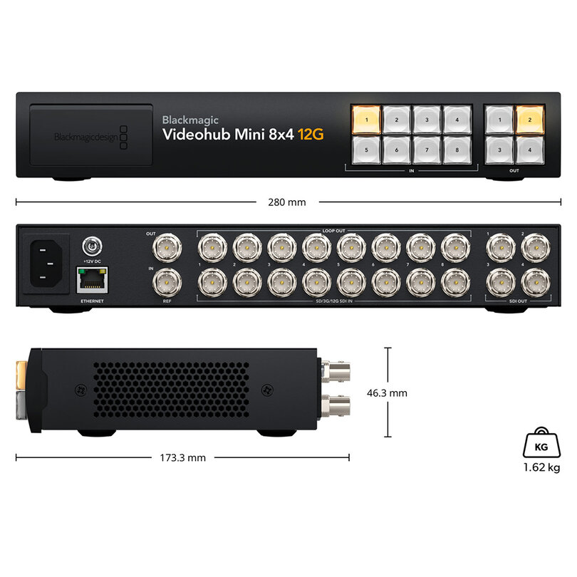 Blackmagic Design Blackmagic Videohub Mini 8x4 12G VHUBSMTK12G0804 - 4