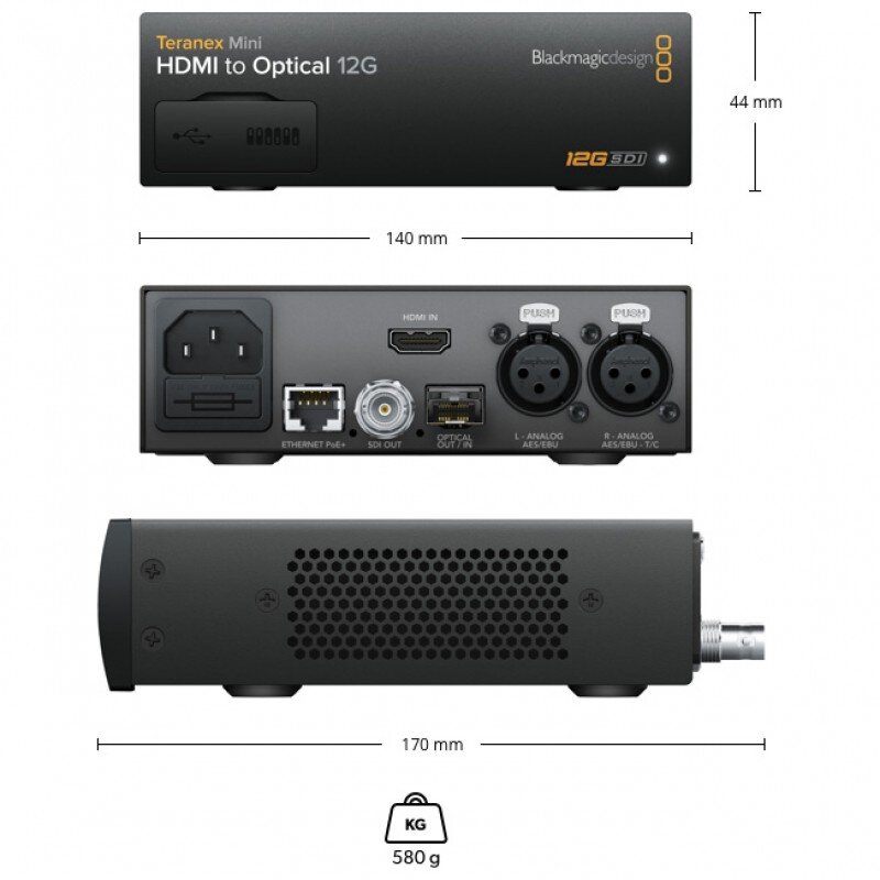 Blackmagic Design Teranex Mini - HDMI to Optical 12G CONVNTRM/MB/HOPT - 1