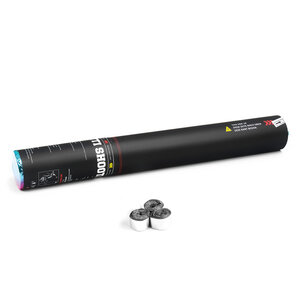 The Confetti Maker Handheld Cannon 50 cm metallic streamer - Silver HS03SLM