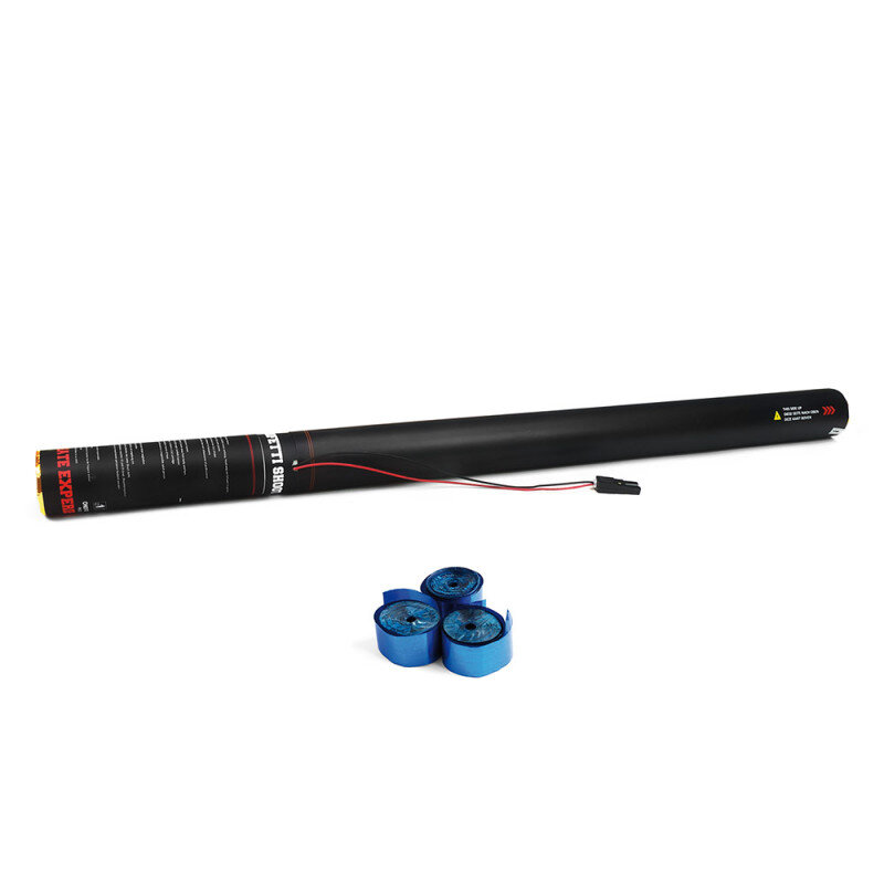The Confetti Maker Electric Cannon 80 cm metallic streamer - blue ESC04DB