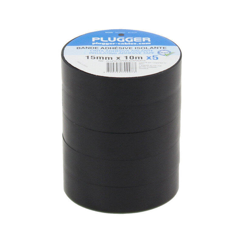 Plugger PVC Tape Black Pack 10 meters   PLUPVCTAPEBLACKPACK1 - 1