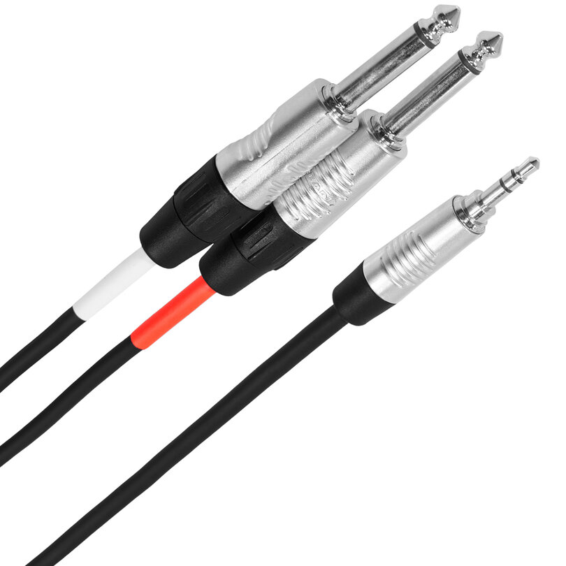 Plugger Male stereo mini-jack - male mono jack Y cable, 1  PLUCABYMMSJMM1M00TOU