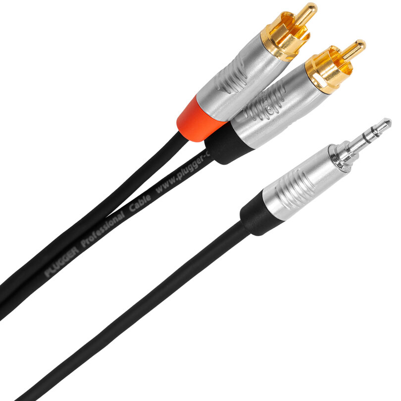 Plugger Male stereo mini-jack - male RCA Y cable, 3 m PLUCABYMMSRM03M00TOU
