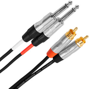 Plugger Dual mono jumper cable male monojack maleRCA 3m PLUCABBJMMRM03M00TOU