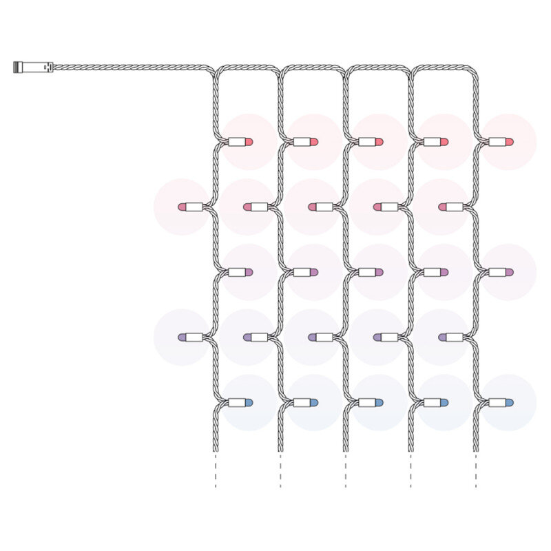 Twinkly PRO Capsule Curtain 5 x 50 RGB LED - clear TW-PLC-CU-CA-05X50STP